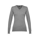THC MILAN WOMEN. Női V-nyakú pulóver pamutból és poliamidból - S
