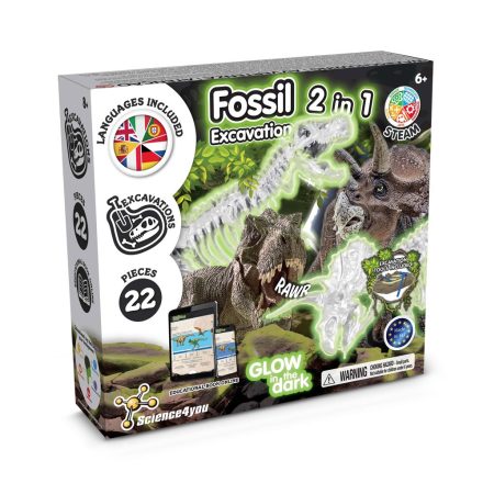 2 in 1 Fossil Excavation Kit I. Oktatási játék gyerekeknek