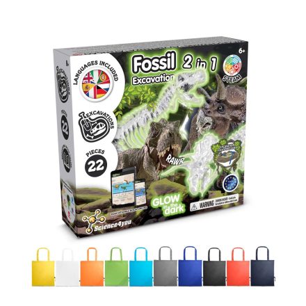 2 in 1 Fossil Excavation Kit V. Oktatási játék 190T összehajtható ajándéktáskával szállítjuk