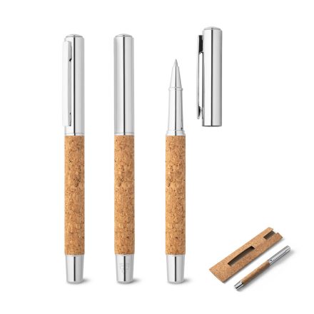 ANDREW. Rozsdamentes acéltesttel (90% rSS) és parafával ellátott görgős toll klippel