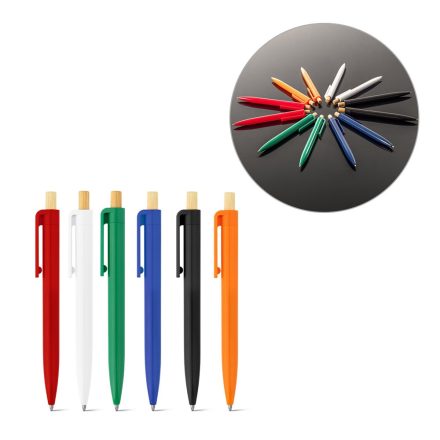 ZARA. Újrahasznosított ABS (100% rABS) golyóstoll bambuszgomb