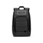 TOULON. Nagy sűrűségű 600D újrahasznosított poliészterből anyagból készült notebook hátizsák vízálló kivitelben 16"