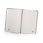 CAMPUS. A5-ös jegyzetfüzet kemény borítóval, PU (35%-ban újrahasznosított), vonalazott oldalakkal 100%-ban újrahasznosított