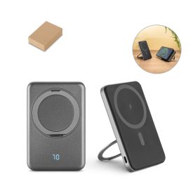   WARSHEL 5. 5.000 mAh-s mágneses power bank 15W szupergyors vezeték nélküli töltővel újrahasznosított ABS-ből (100% rABS) állvánnyal