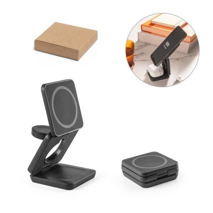 BROGLIE. Szuper gyors 15W 3 az 1-ben mágneses újrahasznosított ABS-ből (100% rABS) vezeték nélküli töltő