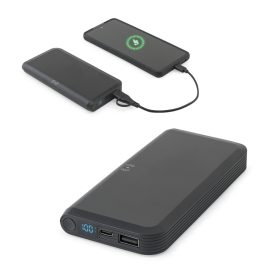   BECKER 10. 10.000 mAh-s power bank újrahasznosított ABS-ből (100% rABS) 15W szupergyors vezeték nélküli töltővel