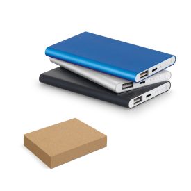   MARCET. Power bank slim 4'000 mAh újrahasznosított alumíniumból (100% rAL) és újrahasznosított ABS-ből (100% rABS)-bő