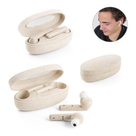   FOURIER. Vezeték nélküli fülhallgató 3 órás akkumulátor-üzemidővel búzaszalma rostból és PP-ből